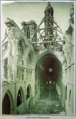 Nevers cathedral after accidental bombing by the RAF in 1944