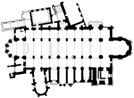 Floor plan of Besancon cathedral