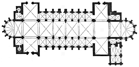plan of Verdun cathedral, by Eugene Viollet-le-Duc