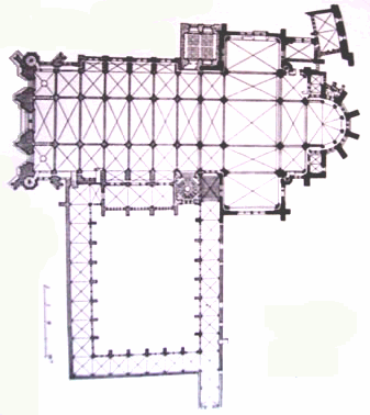 Plan of Toul cathedral, including the cloister