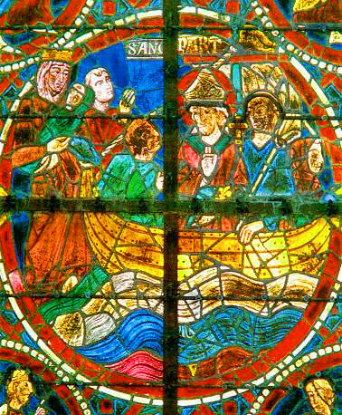 Saint Thomas à Becket in a boat. Image: des amis se coutances