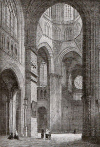 Lantern at Evreux cathedral, 17th century engraving