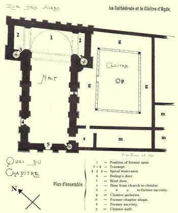 Plan of Agde cathedral