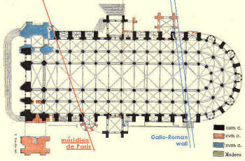 Plan of Bourges cathedral