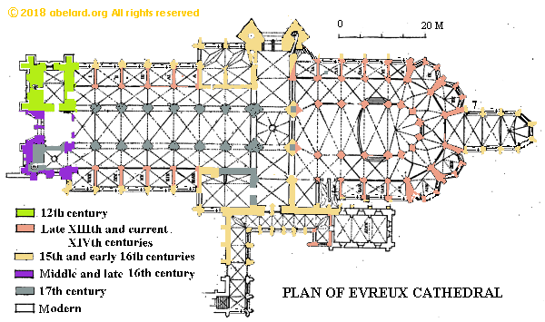 Floor plan of Coutances cathedral