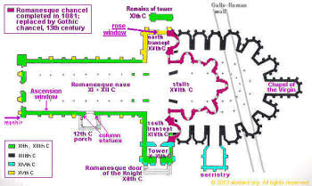 Plan of Le Mans cathedral