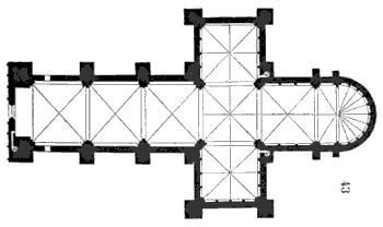Angers cathedral, floor plan