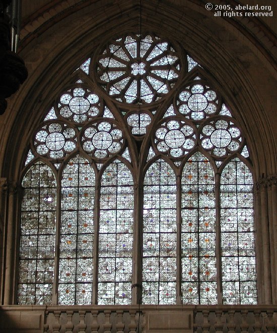 grisaaille window at Poitiers cathedral