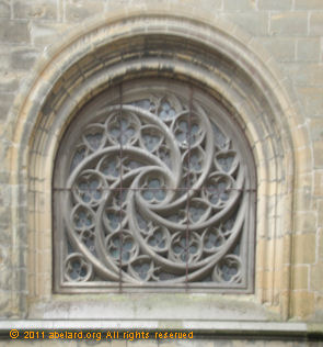 A small spiral window at Bayonne cathedral