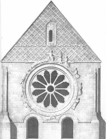 Wheel of fortune at St Etienne's, Beauvais [engraving]