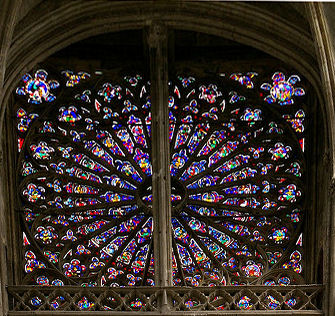 Lozenge rose window at Tours cathedral