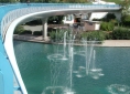 Walkway and fountains at Futuroscope