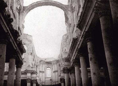 Inside the ruins of Arras Cathedral 