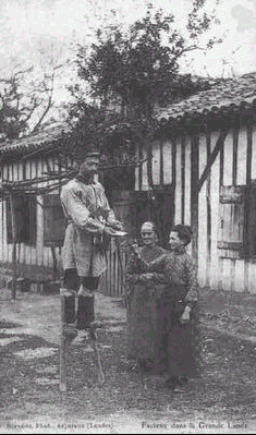 Landais postman on stilts.