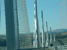 vue du tablier,Viaduc de Millau