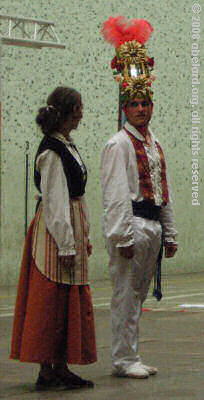 Costumes dating from the eighteenth century worn by Basque folk dancers.