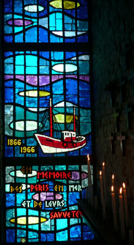 slab glass, church of Notre-Dame-de-la-Mer, La Cotinière on the Île d’Oleron