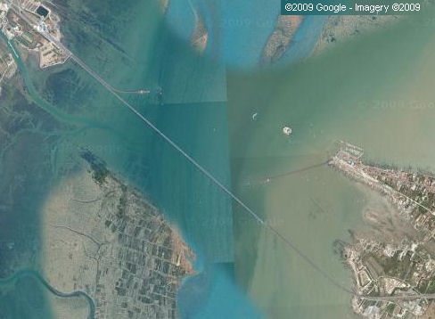 Satellite view of the Ile d'Oleron bridge/viaduct