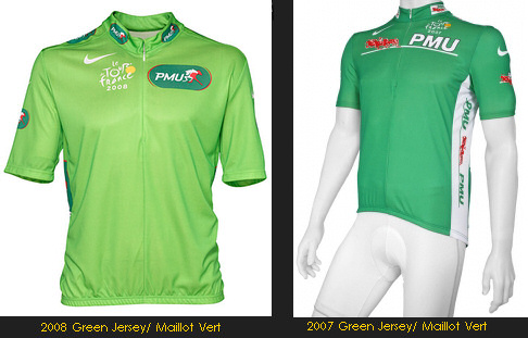 The Green Jersey for 2008 and the previous, 2007 version