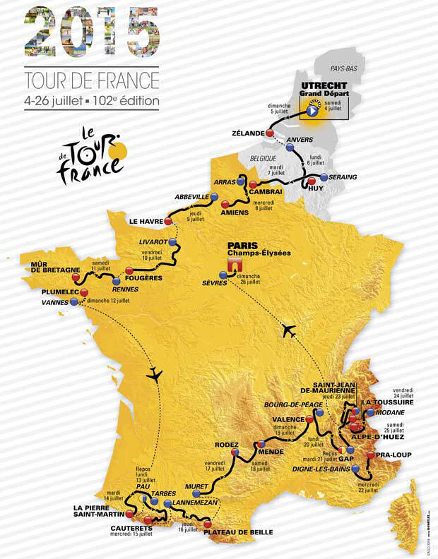 TDF route map, 2013