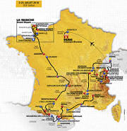 Route map of the 2016 Tour de France