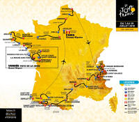 Route map of the 2018 Tour de France