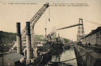 the military port at Brest - the outer harbour and the transporting bridge