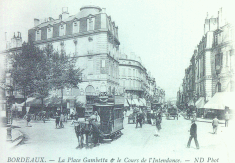 horse-drawn trams in Bordeaux