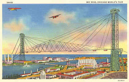 postcard of Chicago Sky Ride