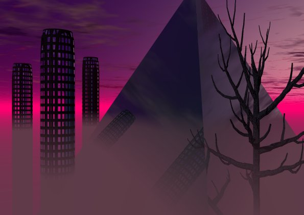 Wisp City by the auroran sunset