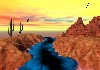 River In The Desert by the auroran sunset