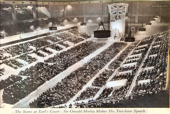 Oswald Moseley speaking at Earl's Court.