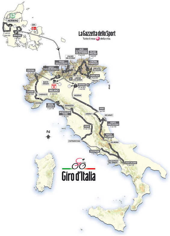 Giro d'Italia - race map