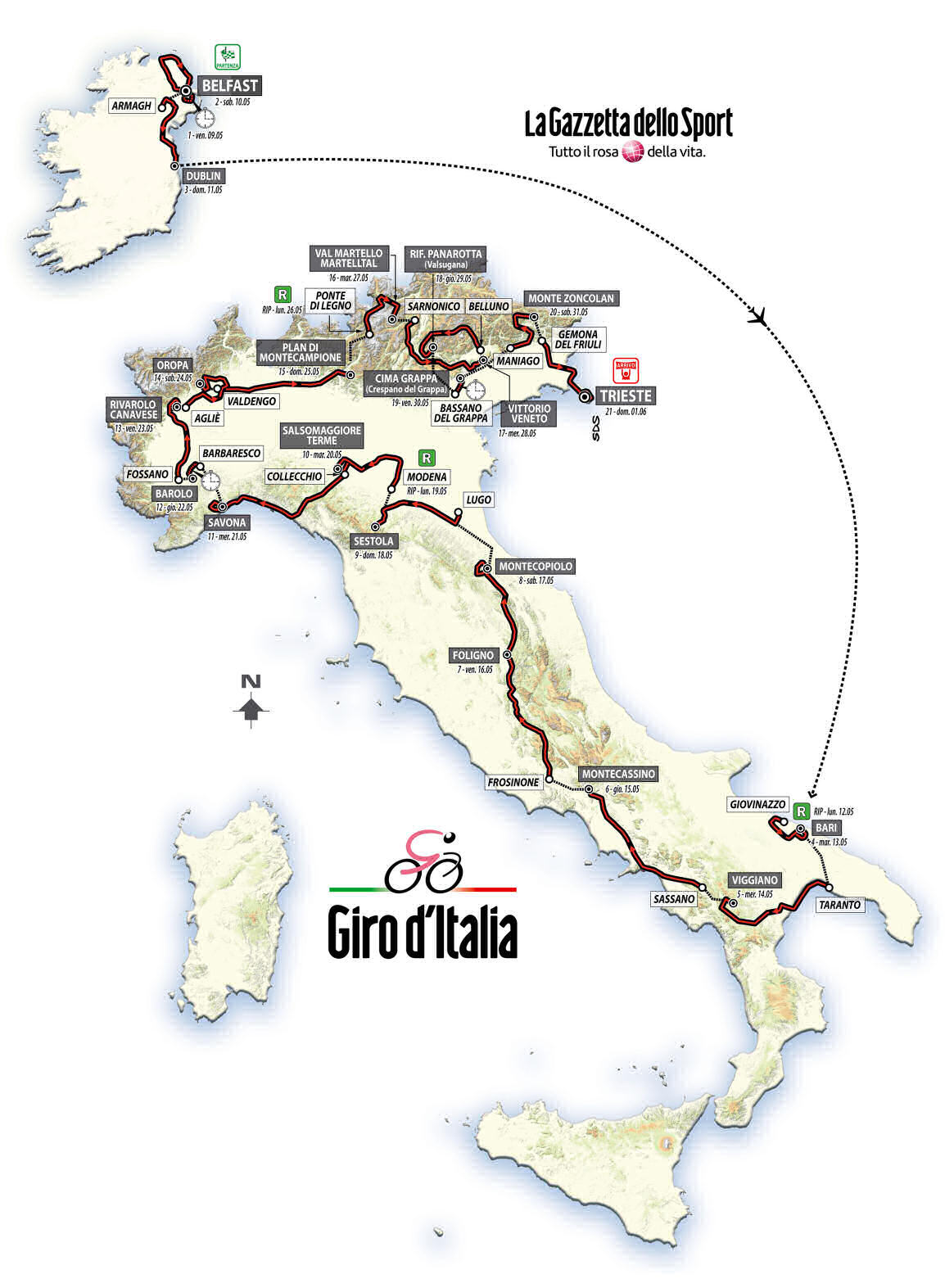 Giro 2014 map - large