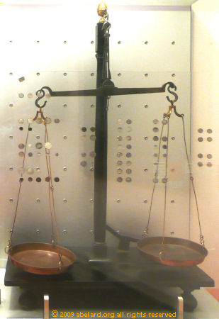 balance scales (from the Mint at Bayonne)